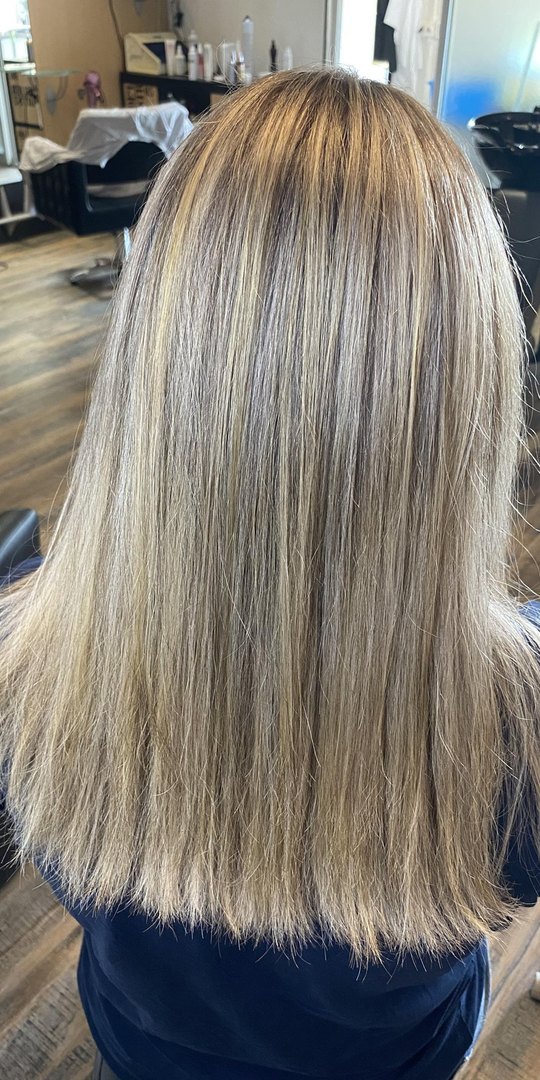 Après, Balayage sur base châtain foncé