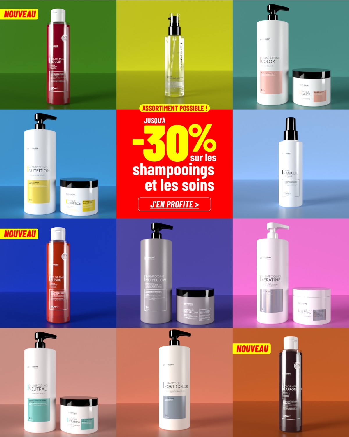 Jusqu'à -30 % sur les shampooings et les soins, assortiment possible