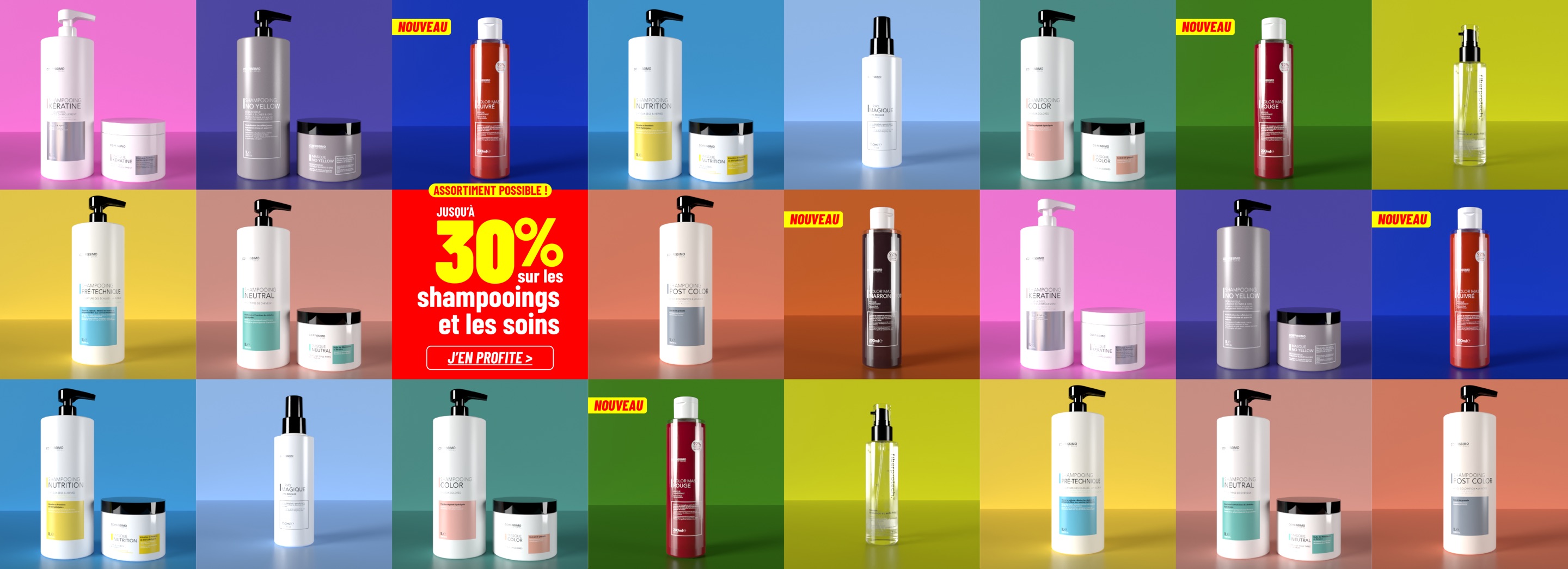 Jusqu'à -30 % sur les shampooings et les soins, assortiment possible