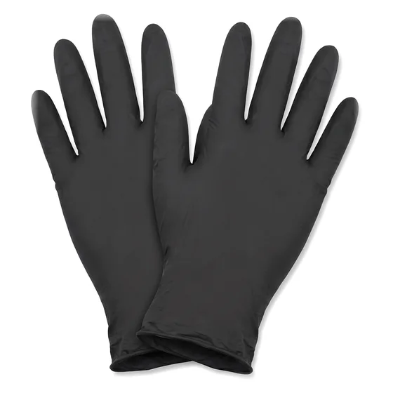 Gants nitrile noirs, boîte de 100