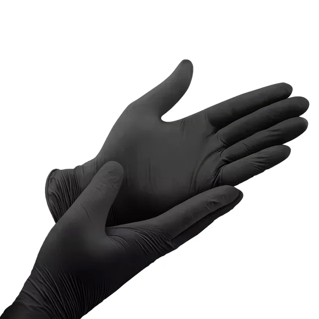 Gants noirs en nitrile, boîte de 100