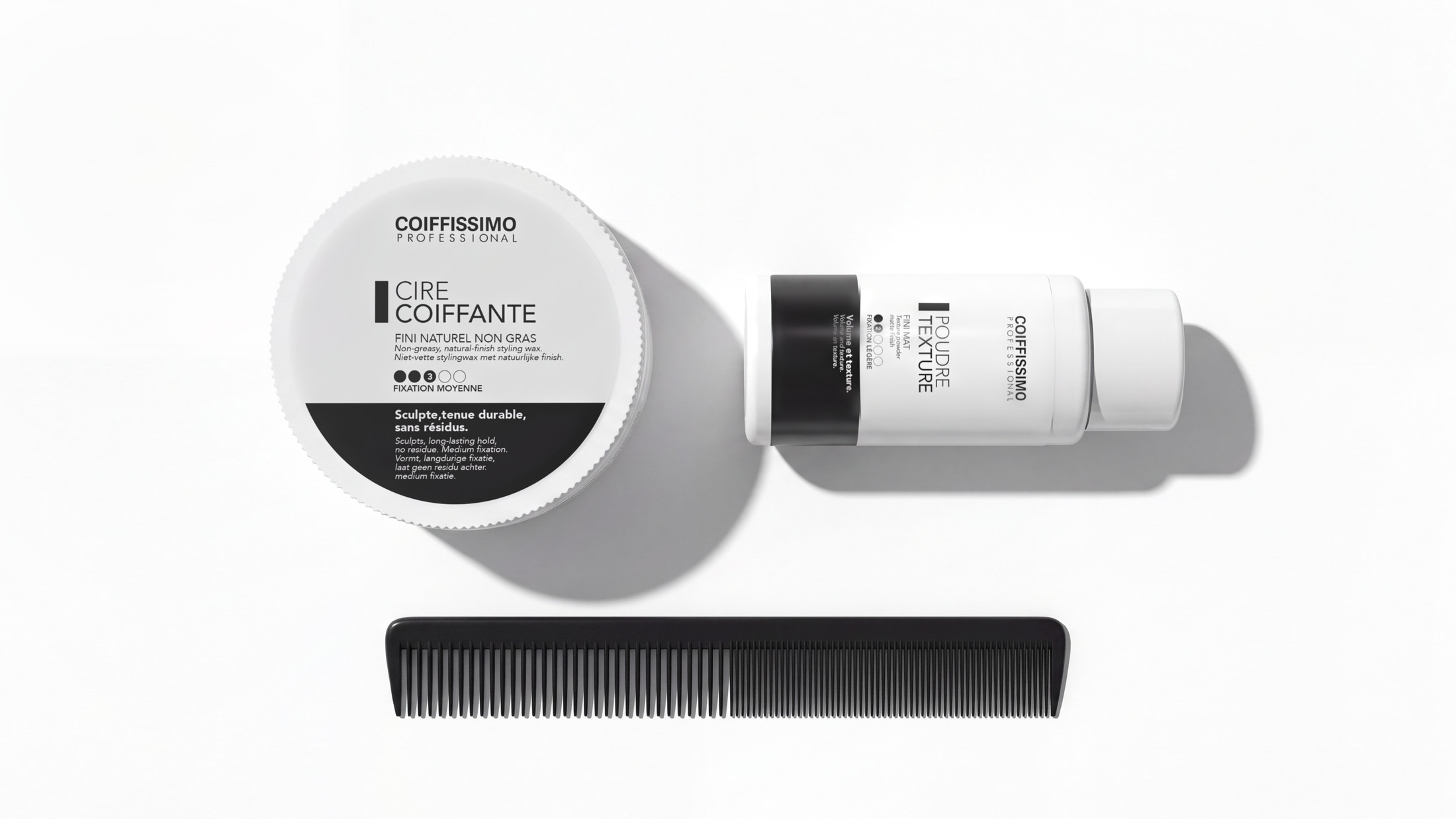 Cire coiffante avec la poudre texture Coiffissimo, vue de dessus