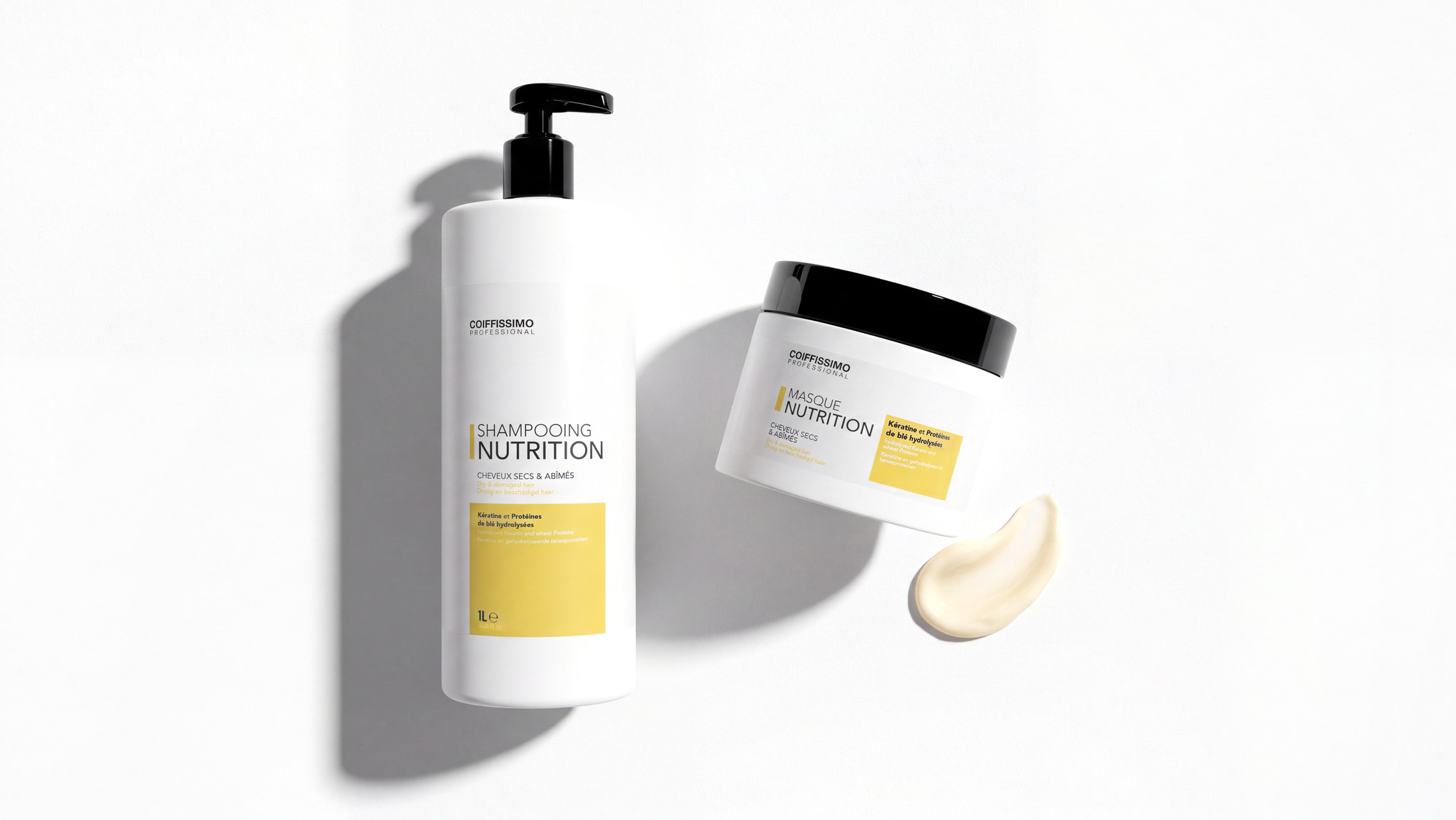Masque nutrition avec le shampooing nutrition, vue de dessus